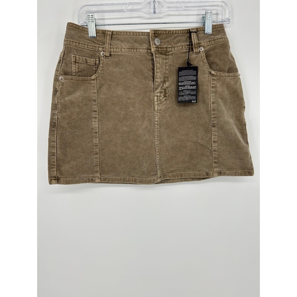 Forever 21 Corduroy Mini Skirt Womens M Brown Taupe 90s Y2K Academia Preppy